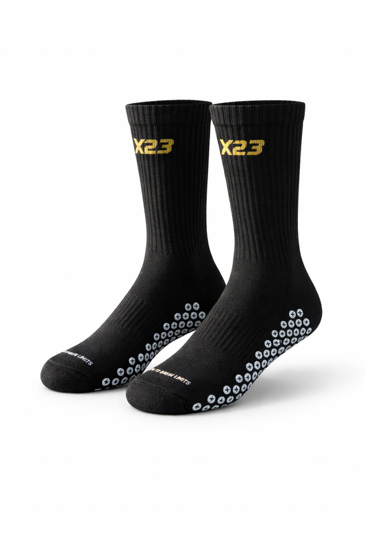 Black Grip Socks - Premium Crew Length | X23